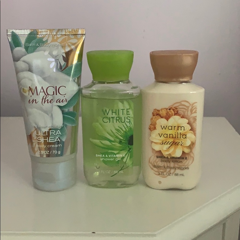 bath and body works. 2 lotions and 1 body gel